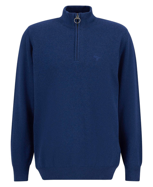 Young Ideas/Henmores - Cotton Half Zip Knitted Jumper - Inky Marl - M