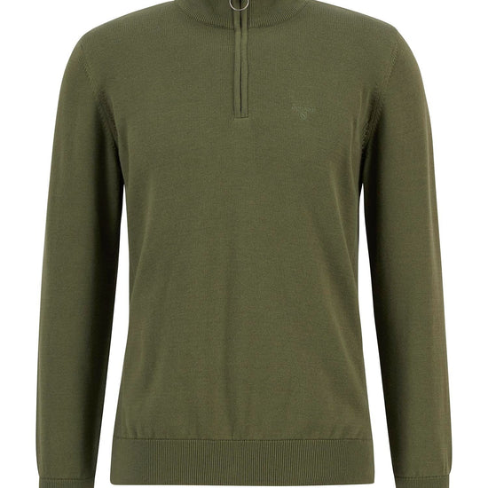 Young Ideas/Henmores - Cotton Half Zip Knitted Jumper - Winter Moss - M