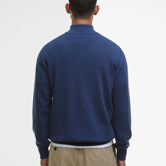 Young Ideas/Henmores - Cotton Half Zip Knitted Jumper - Inky Marl - M