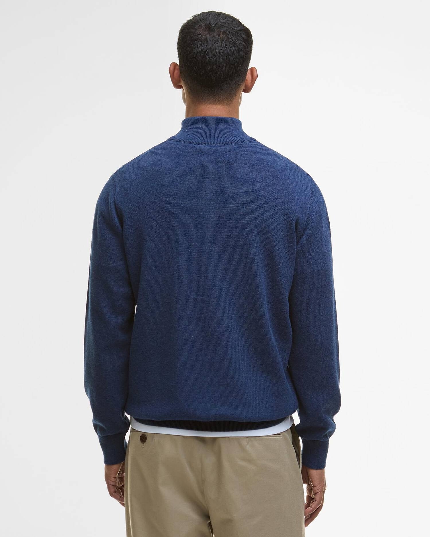 Young Ideas/Henmores - Cotton Half Zip Knitted Jumper - Inky Marl - M