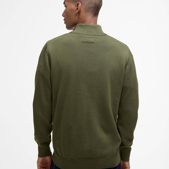 Young Ideas/Henmores - Cotton Half Zip Knitted Jumper - Winter Moss - M