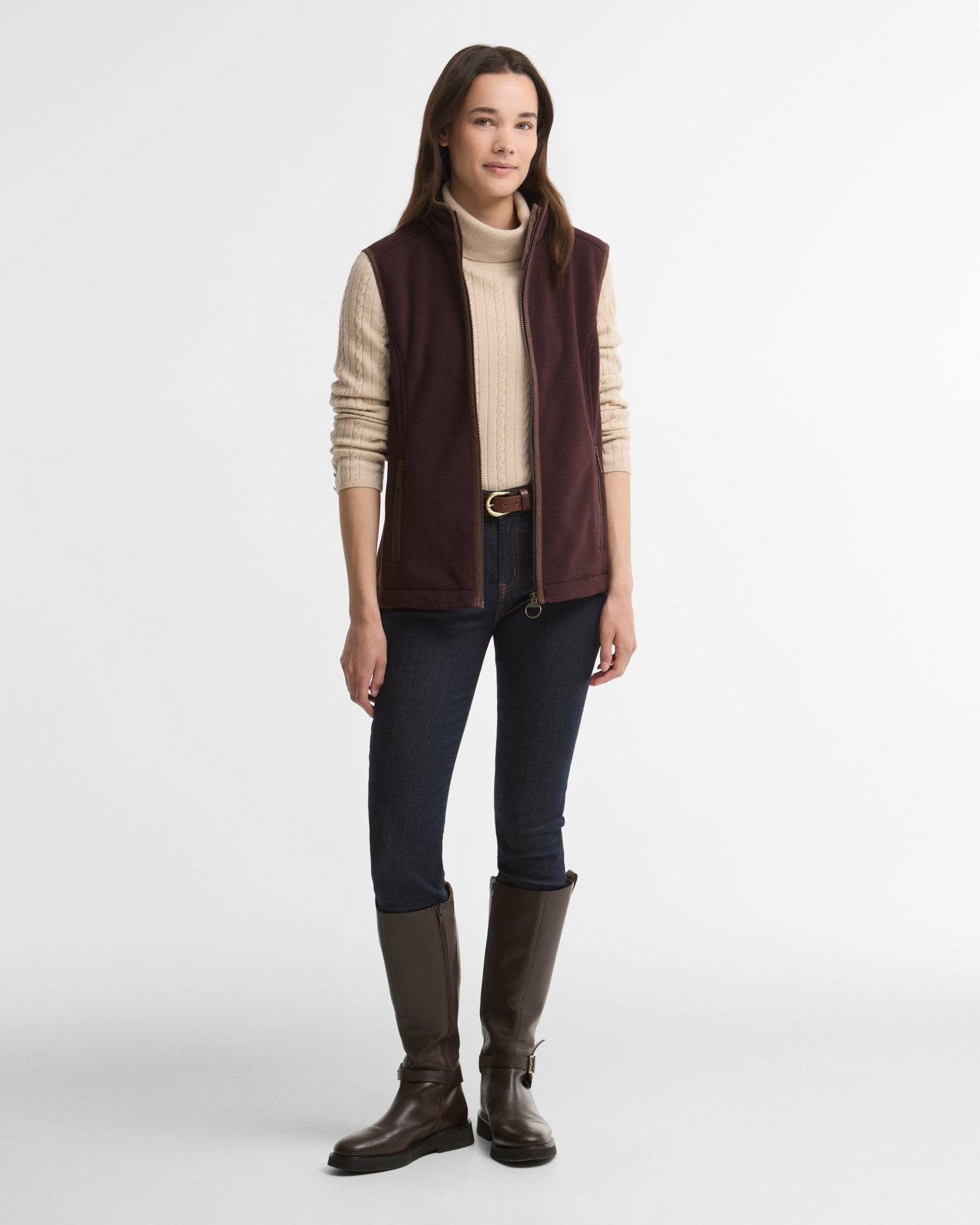 Young Ideas & Henmores -Country Colton Fleece Gilet -BR92 Fig -8