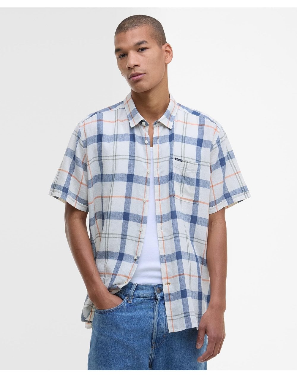 Young Ideas/Henmores - Croft Short Sleeve Summer Shirt - TN98 Sea Haze Tartan - M