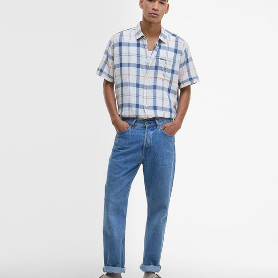 Young Ideas/Henmores - Croft Short Sleeve Summer Shirt - TN98 Sea Haze Tartan - M
