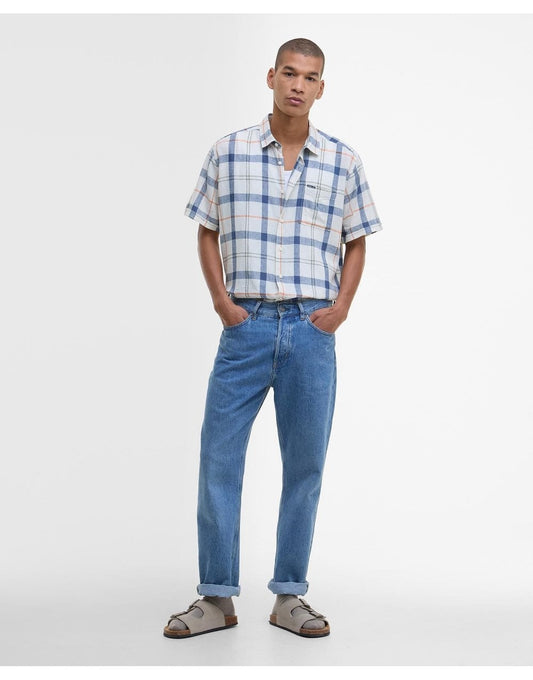 Young Ideas/Henmores - Croft Short Sleeve Summer Shirt - TN98 Sea Haze Tartan - M