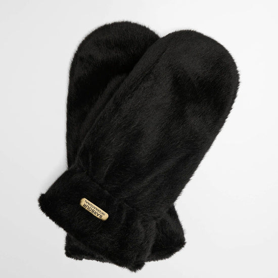 Young Ideas & Henmores -Cyrus Faux Fur Mitts -BK11 Black -L