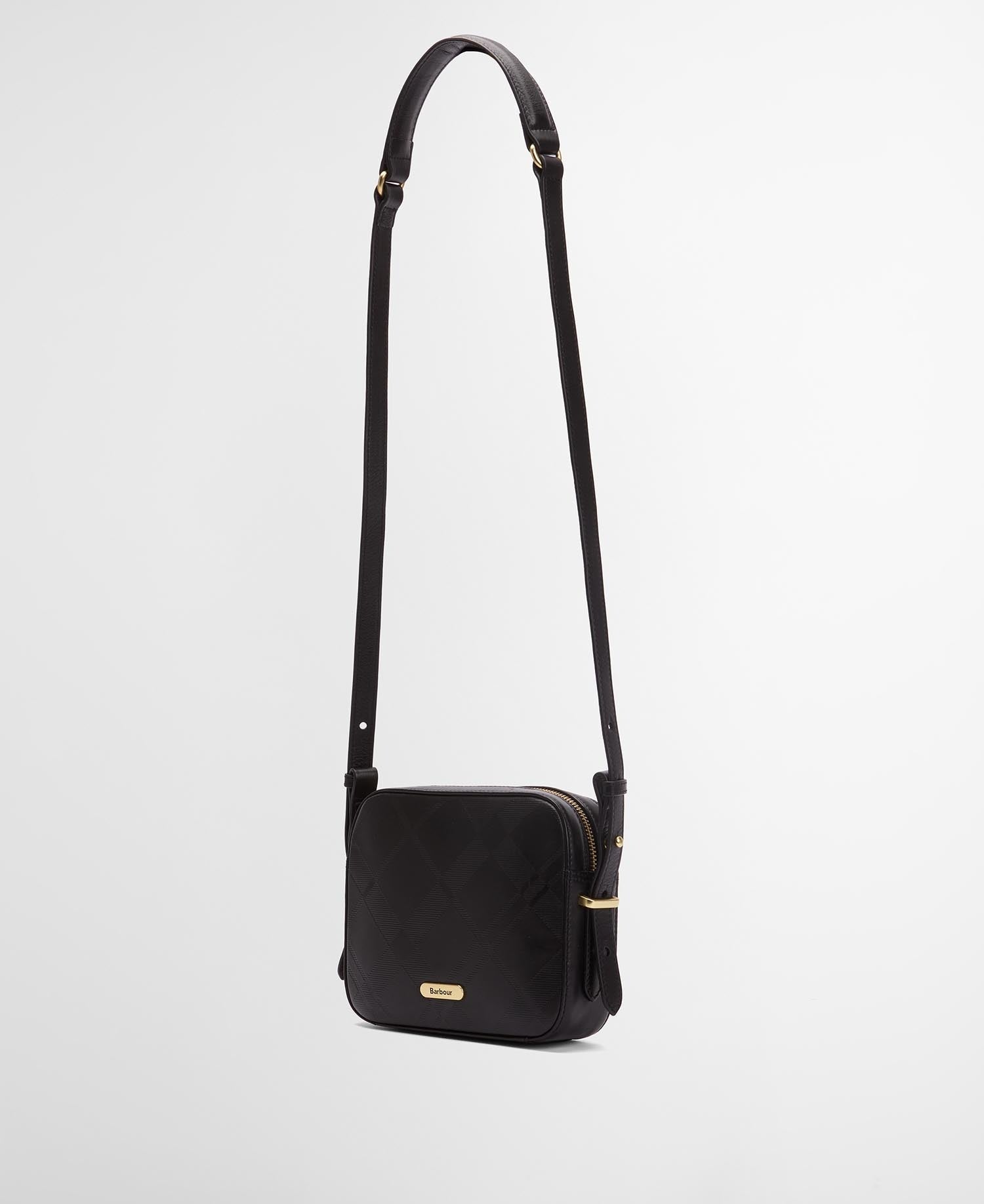 Young Ideas/Henmores - Daphne Deboss Leather Crossbody Bag - BK11 Black/ Deboss Tartan - OS