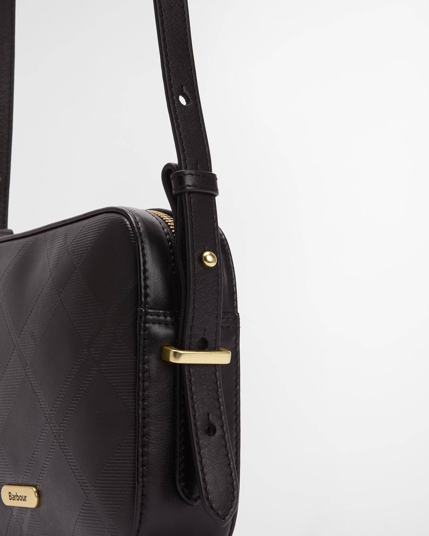 Young Ideas/Henmores - Daphne Deboss Leather Crossbody Bag - BK11 Black/ Deboss Tartan - OS