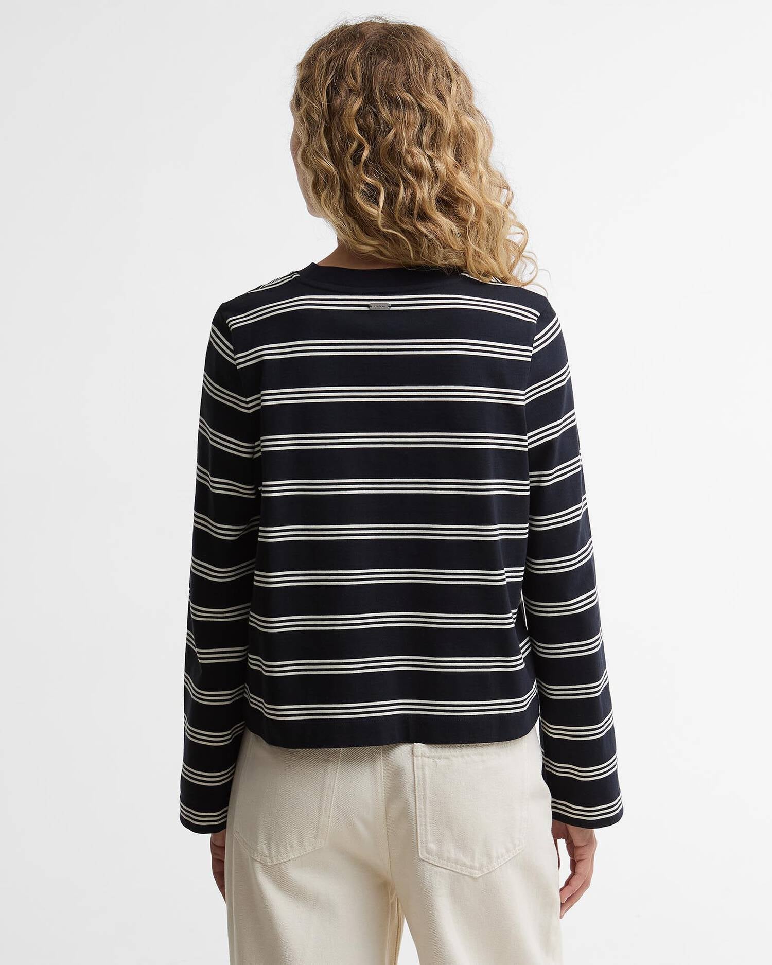 Young Ideas & Henmores - Dartmoor Striped Long Sleeved Top - NY99 Dark Navy/Original Ecru Stripe - 8