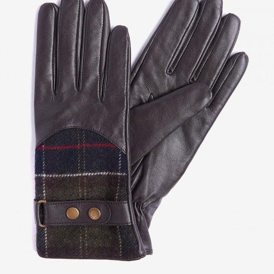 Young Ideas/Henmores - Dee Tartan Gloves - BR71 Dark Brown - S