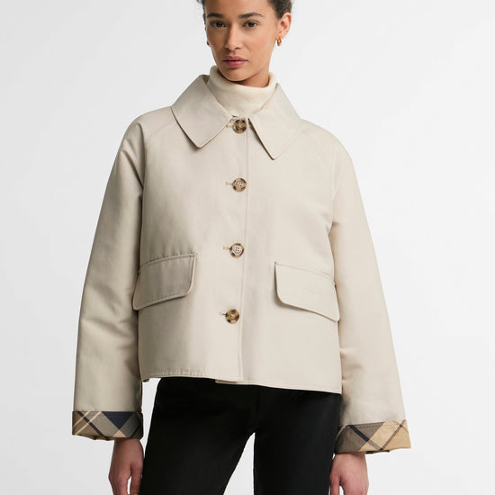 Young Ideas & Henmores -Delilah Showerproof Jacket -ST31 Mist/Birchwood Dress -8