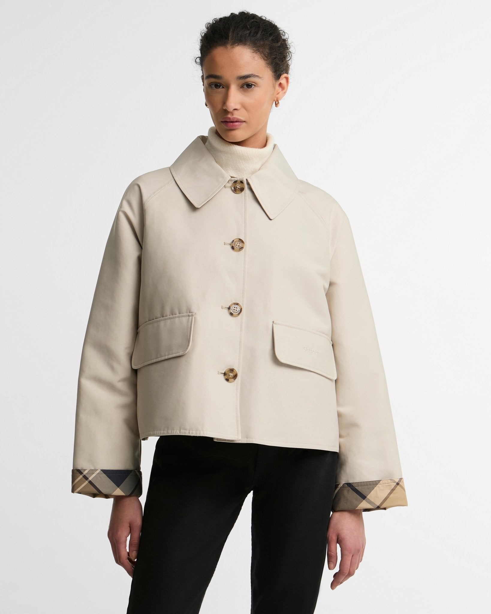 Young Ideas & Henmores -Delilah Showerproof Jacket -ST31 Mist/Birchwood Dress -8