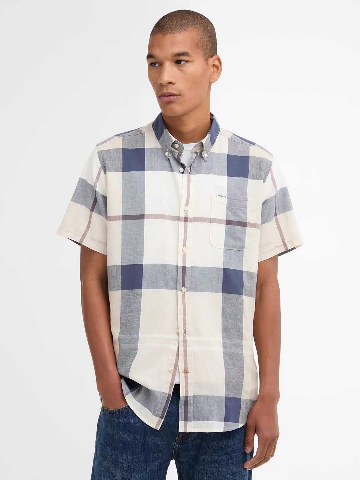 Young Ideas & Henmores - Douglas Short Sleeve Tailored Shirt - TN37 Highland Loch Tartan - M