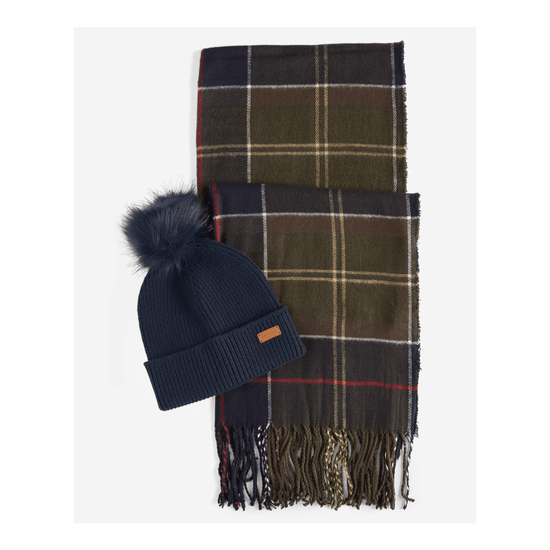 Young Ideas/Henmores - Dover Beanie & Hailes Scarf Gift Set - BE31 Hessian Tartan - OS