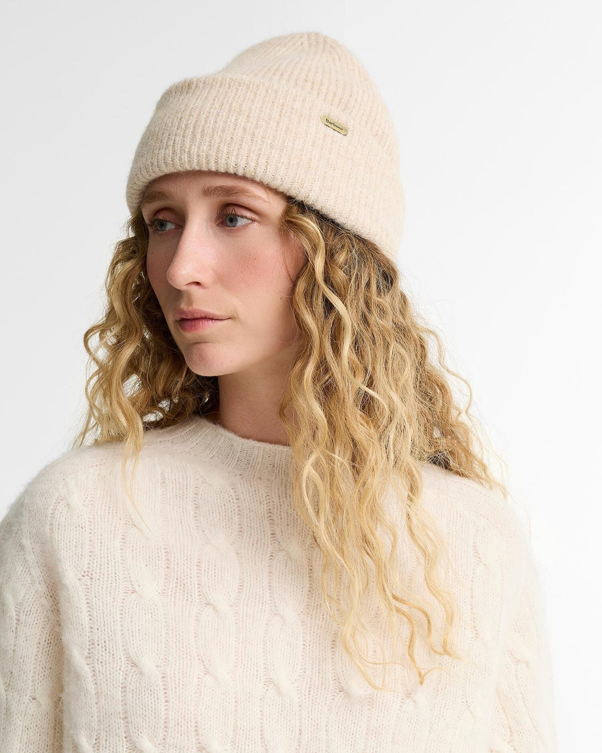 Young Ideas & Henmores -Enid Knitted Beanie Hat -CR52 Birch -OS