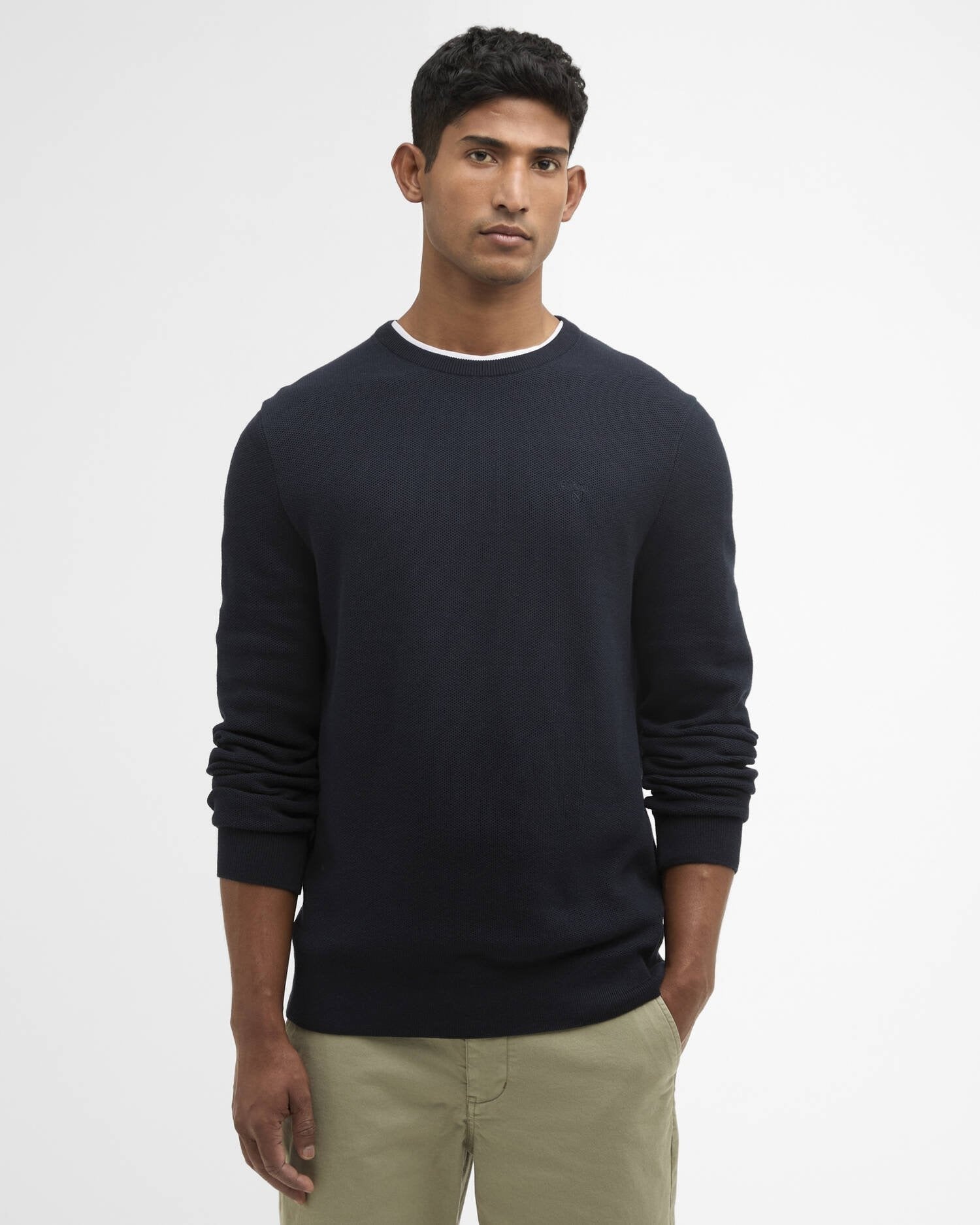 Young Ideas/Henmores - Essential Honeycomb Crew Neck Sweater - NY91 Navy - M