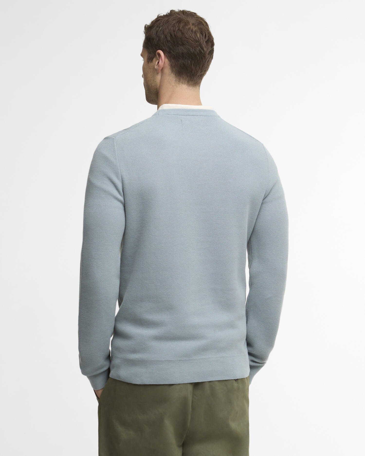 Young Ideas/Henmores - Essential Honeycomb Crew Neck Sweater - BU64 Slate - M