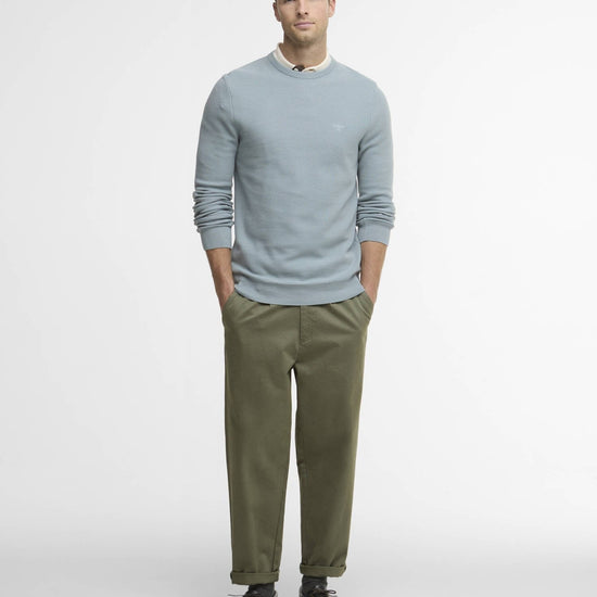 Young Ideas/Henmores - Essential Honeycomb Crew Neck Sweater - BU64 Slate - M