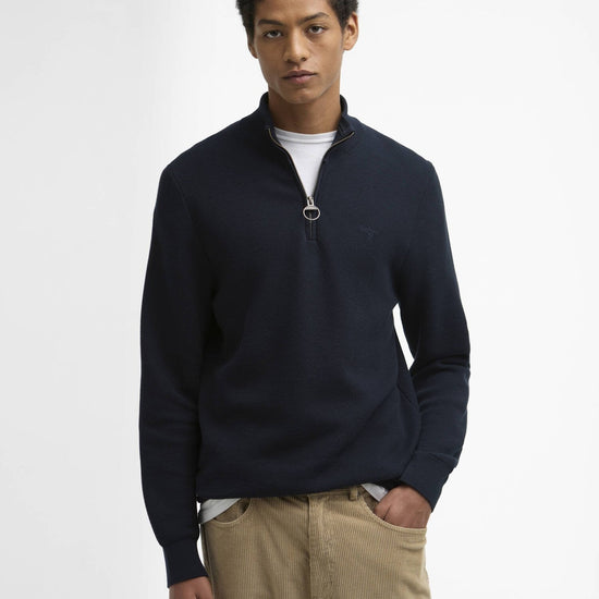 Young Ideas/Henmores - Essential Honeycomb Half Zip Sweater - NY91 Navy - S