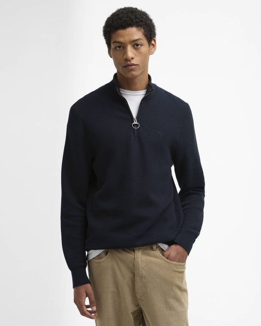 Young Ideas/Henmores - Essential Honeycomb Half Zip Sweater - NY91 Navy - S