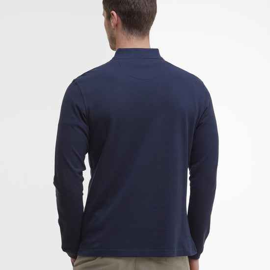 Young Ideas & Henmores -Essential LS Tartan Pique Polo Shirt -NY91 Navy -L