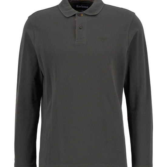 Young Ideas & Henmores -Essential LS Tartan Pique Polo Shirt -GN91 Forest -L