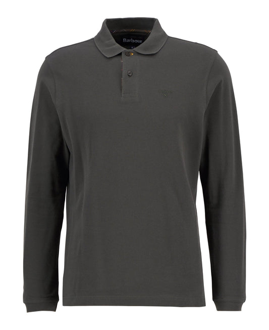 Young Ideas & Henmores -Essential LS Tartan Pique Polo Shirt -GN91 Forest -L