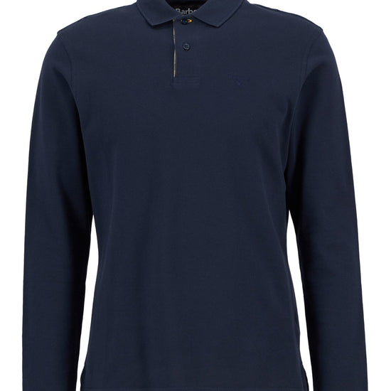 Young Ideas & Henmores -Essential LS Tartan Pique Polo Shirt -NY91 Navy -L