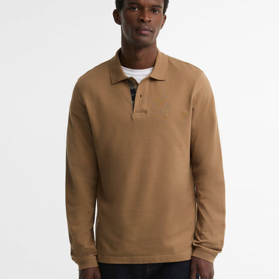 Young Ideas & Henmores -Essential LS Tartan Pique Polo Shirt -NY91 Navy -L