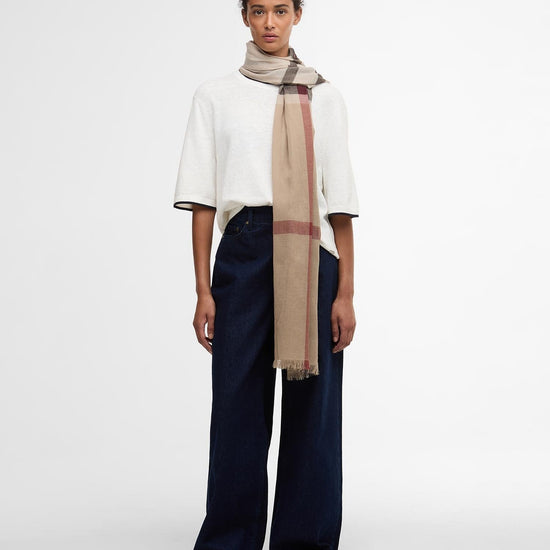 Young Ideas/Henmores - Esther Multi Wear Scarf - BE71 Rosewood Tartan - OS