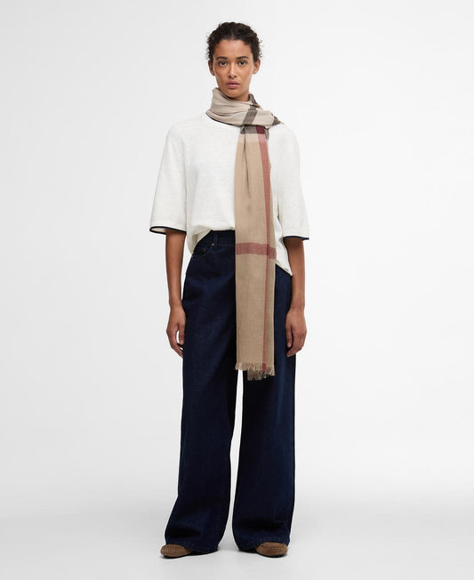 Young Ideas/Henmores - Esther Multi Wear Scarf - BE71 Rosewood Tartan - OS