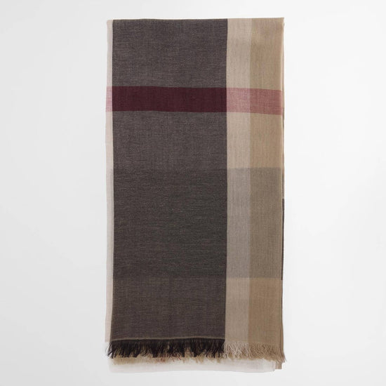 Young Ideas/Henmores - Esther Multi Wear Scarf - BE71 Rosewood Tartan - OS
