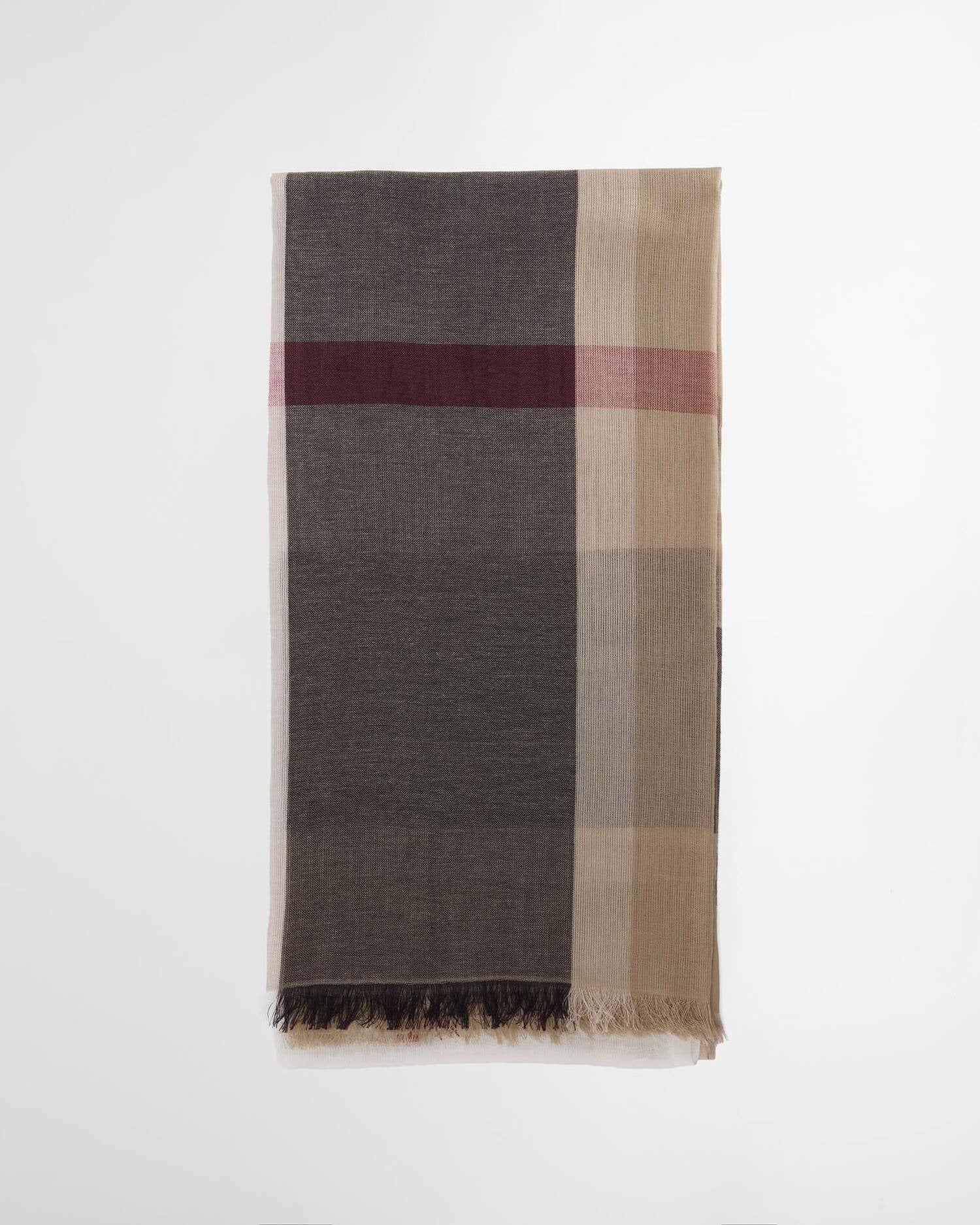 Young Ideas/Henmores - Esther Multi Wear Scarf - BE71 Rosewood Tartan - OS