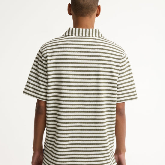 Young Ideas & Henmores - Farlam Striped Tailored Polo Shirt - WH32 Whisper White - M