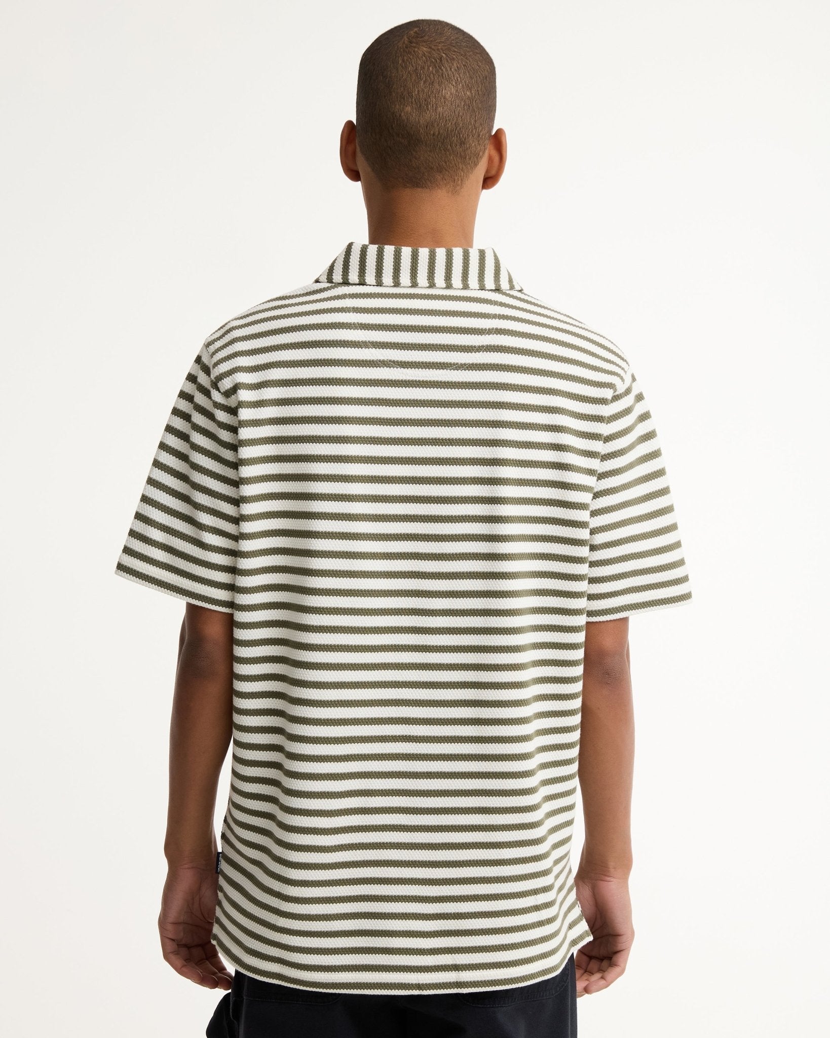 Young Ideas & Henmores - Farlam Striped Tailored Polo Shirt - WH32 Whisper White - M