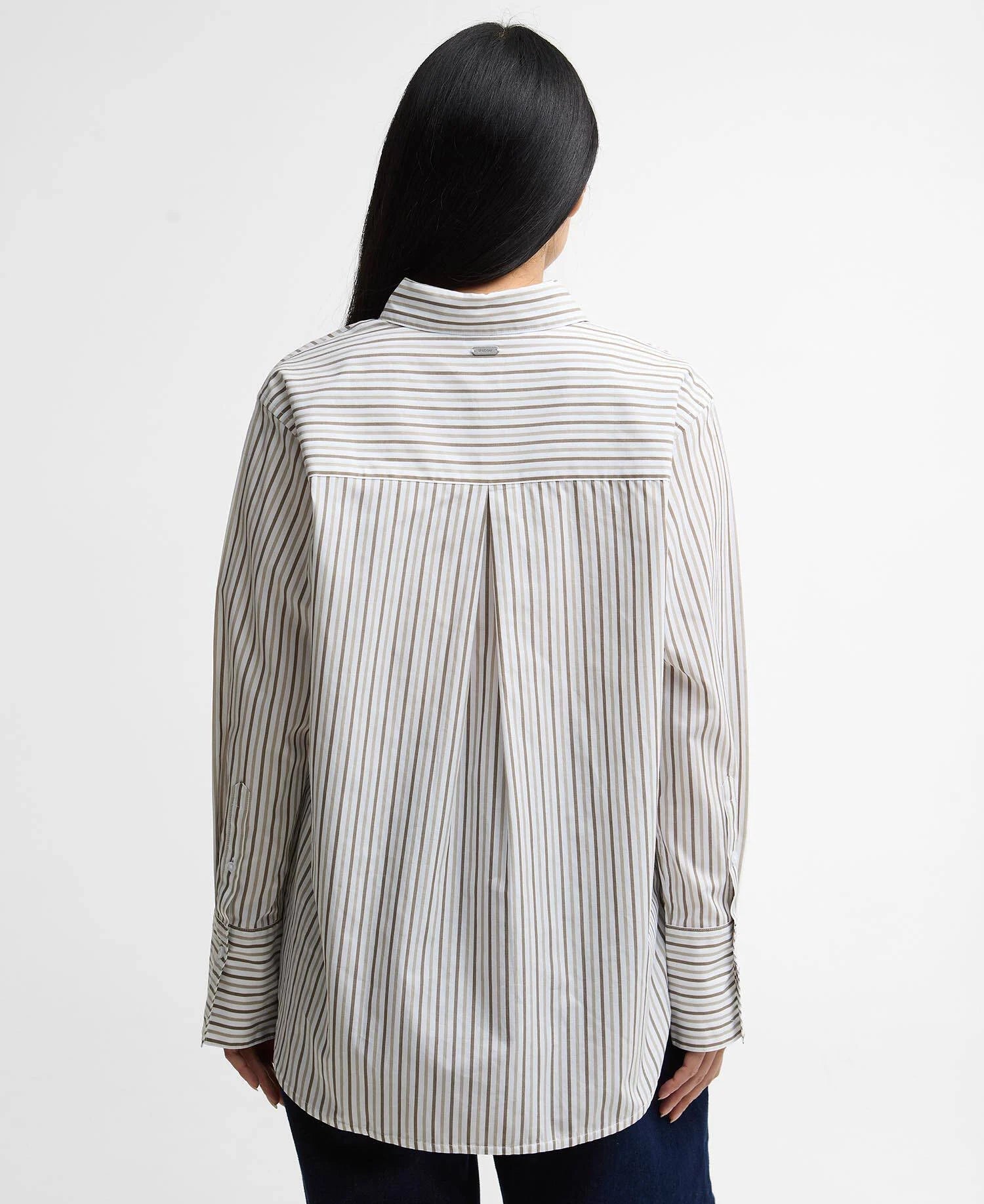 Young Ideas & Henmores - Fawley Shirt - GN74 Dusky Green/Light Sand Stripe - 8