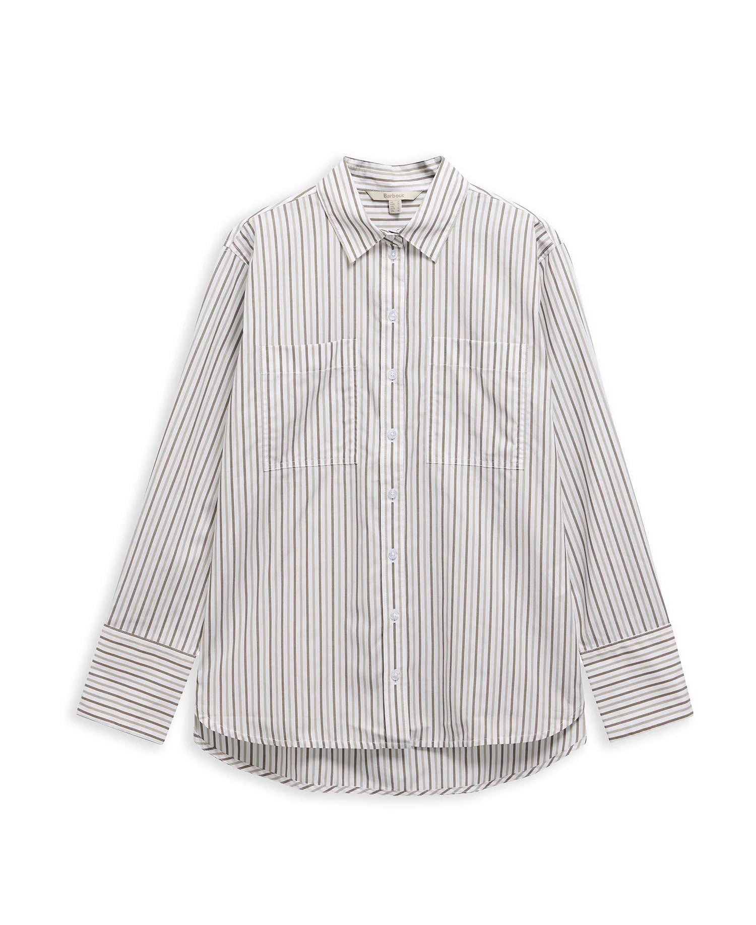 Young Ideas & Henmores - Fawley Shirt - GN74 Dusky Green/Light Sand Stripe - 8