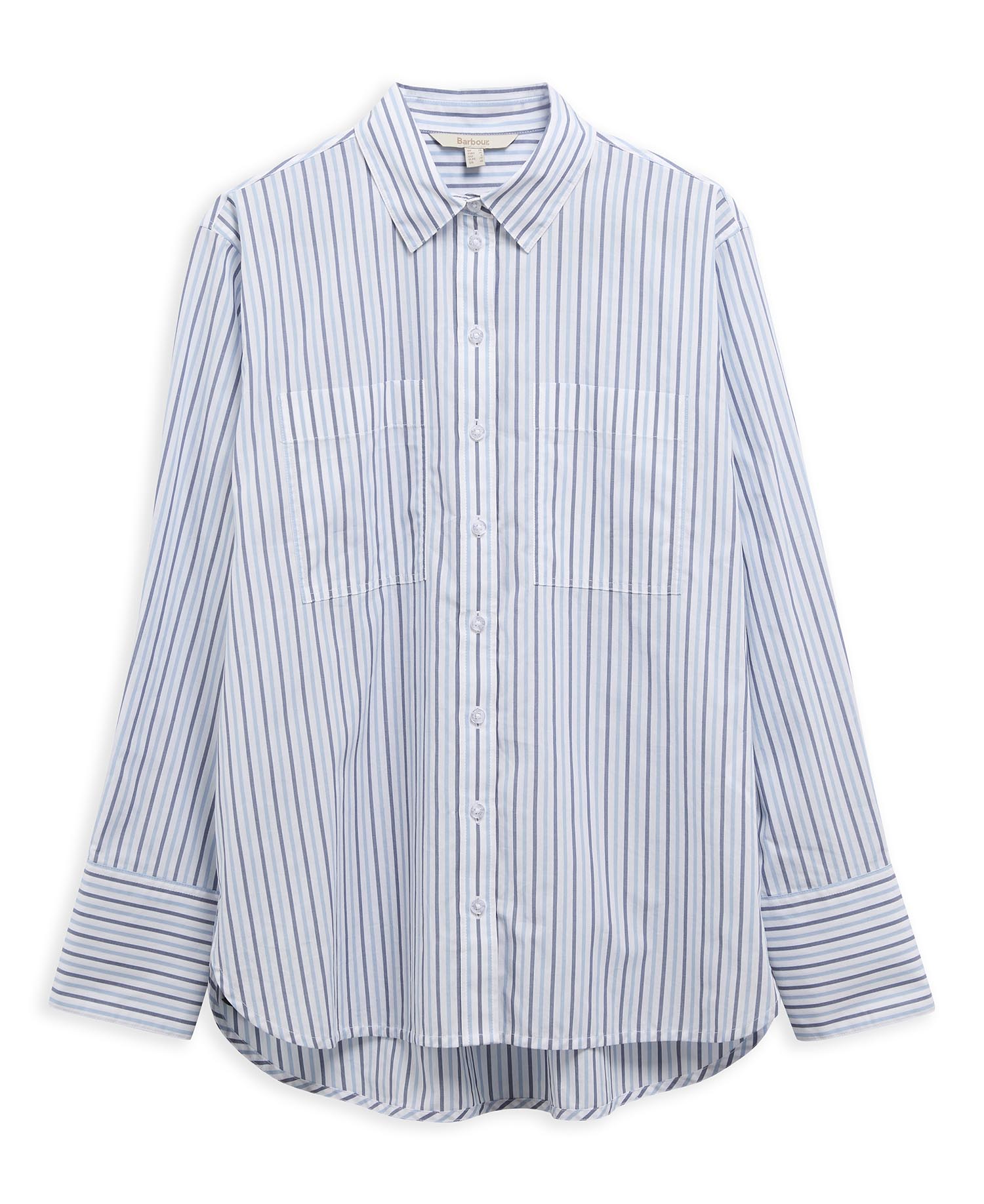 Young Ideas & Henmores - Fawley Shirt - GN74 Dusky Green/Light Sand Stripe - 8