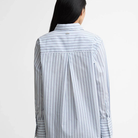 Young Ideas & Henmores - Fawley Shirt - GN74 Dusky Green/Light Sand Stripe - 8