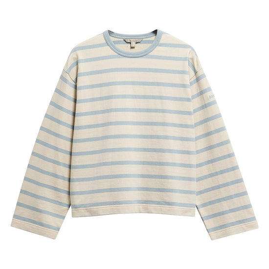 Young Ideas & Henmores -Fawley Striped Sweatshirt -BE53 Original Ecru/Celestial Blue Stripe -8