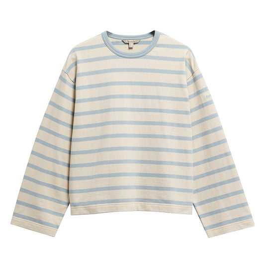 Young Ideas & Henmores -Fawley Striped Sweatshirt -BE53 Original Ecru/Celestial Blue Stripe -8