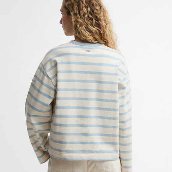 Young Ideas & Henmores -Fawley Striped Sweatshirt -BE53 Original Ecru/Celestial Blue Stripe -8