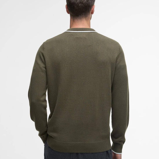 Young Ideas/Henmores - Fenhill Knitted Polo - Mid Olive - M