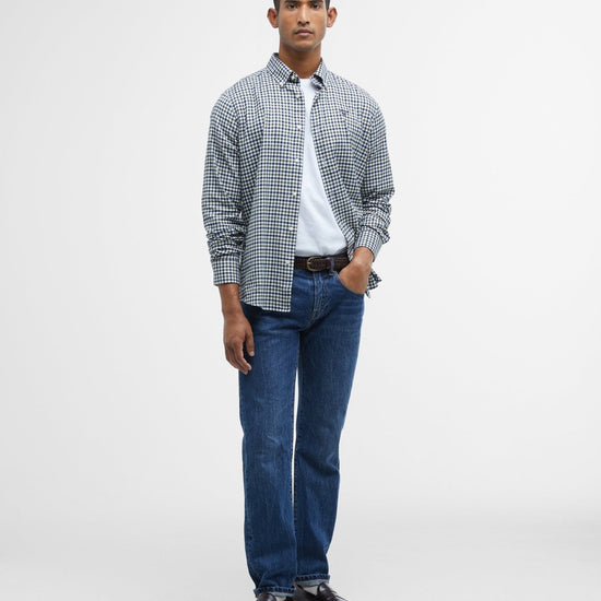 Young Ideas/Henmores - Finkle Tailored Gingham Shirt - OL51 Olive - M