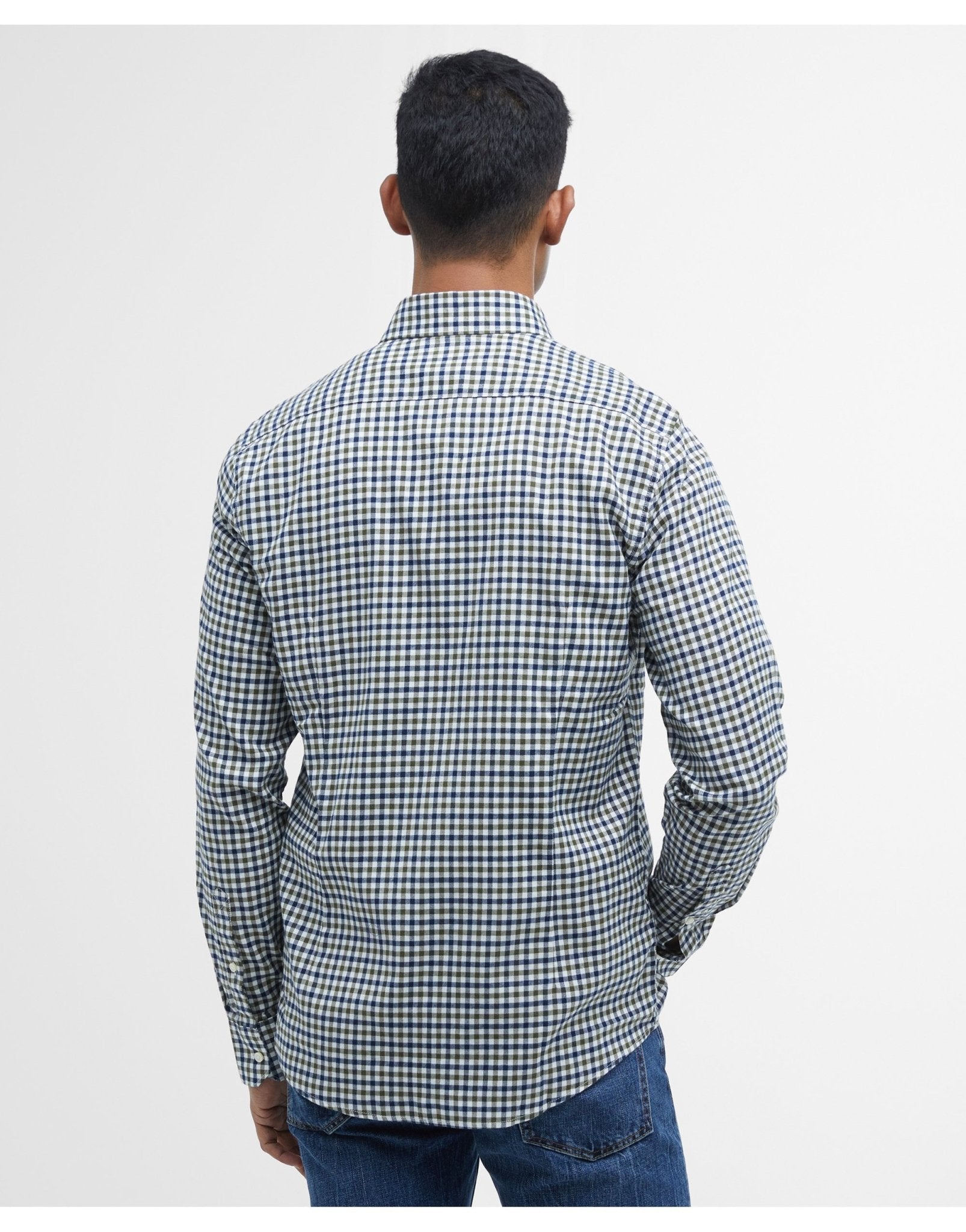 Young Ideas/Henmores - Finkle Tailored Gingham Shirt - OL51 Olive - M