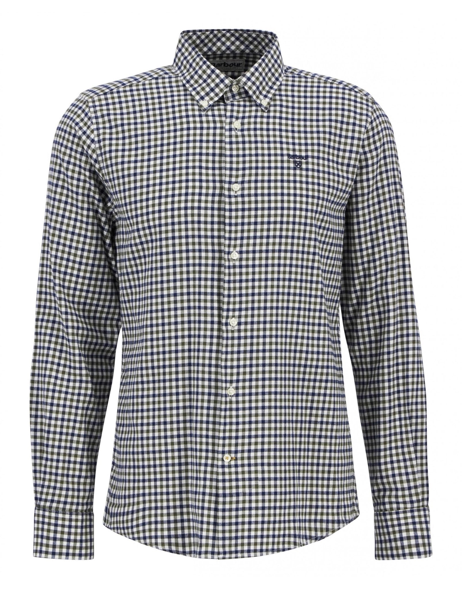 Young Ideas/Henmores - Finkle Tailored Gingham Shirt - OL51 Olive - M