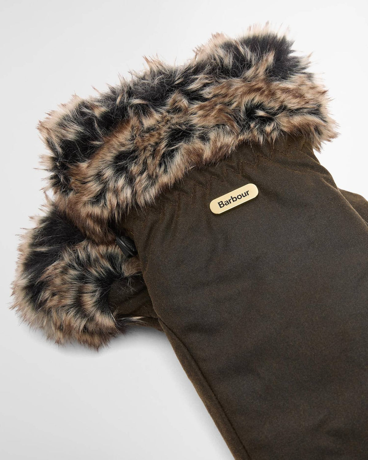 Young Ideas & Henmores -Fur Trim Mitt -OL31 Olive -L
