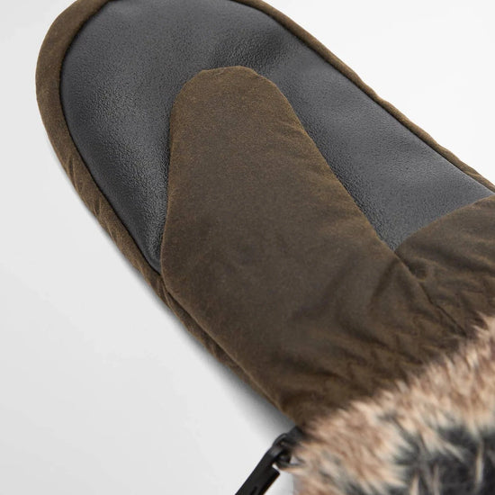 Young Ideas & Henmores -Fur Trim Mitt -OL31 Olive -L