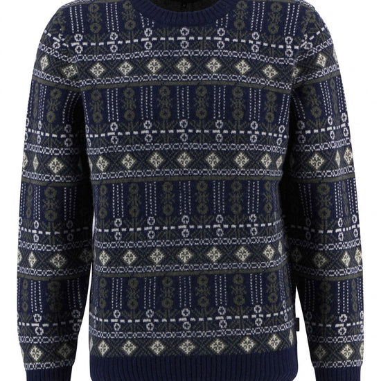 Young Ideas/Henmores - Grangetown Fair Isle Crew Neck Sweater - BL53 Inky Blue - M