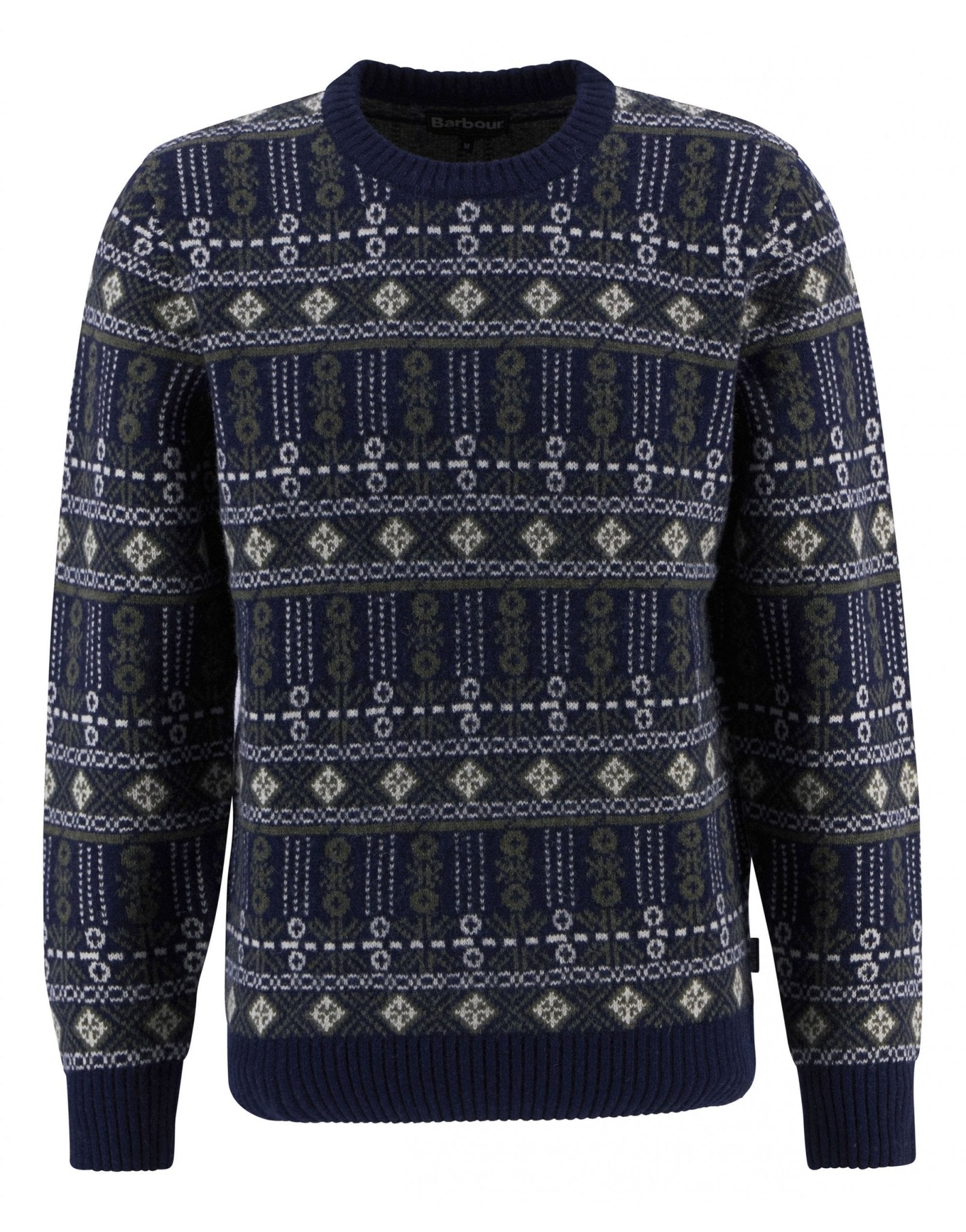 Young Ideas/Henmores - Grangetown Fair Isle Crew Neck Sweater - BL53 Inky Blue - M